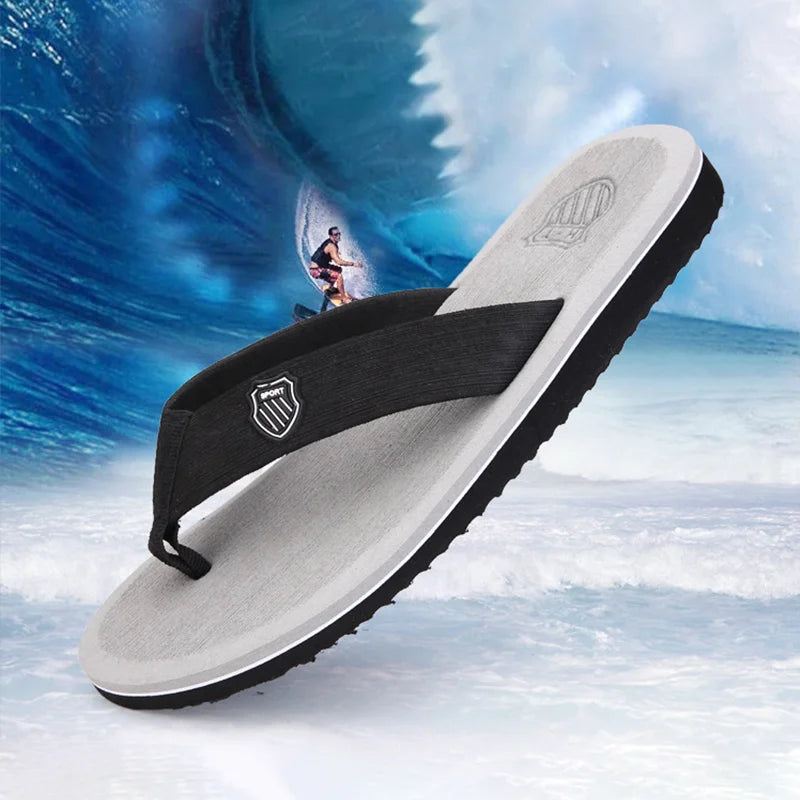 Men Flip Flops Beach Sandals Summer Slippers Non-Slip Casual Flat Shoes 2024 Slippers Indoor House Shoes For Men Outdoor Slides