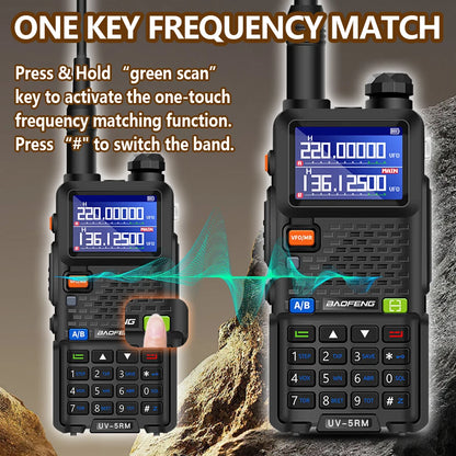 Baofeng Long Range Walkie Talkie UV-5RM 10W High Power Multifunctional Two-Way Radio with 999 Stored Channel, Dual Band (UHF/VHF