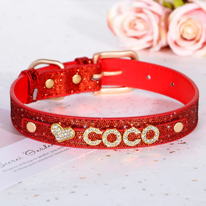 Personalized Small Dogs Chihuahua Collar Bling Rhinestone Dog Collars Free Custom Pet Dogs Cats Name Charms Pet Accessories