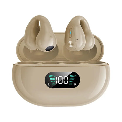 NEW TWS Q80 Wireless Headphones Bluetooth 5.3 Bone Conduction Earphones Earclip Design Touch Control Led Earbuds Sports Headsets