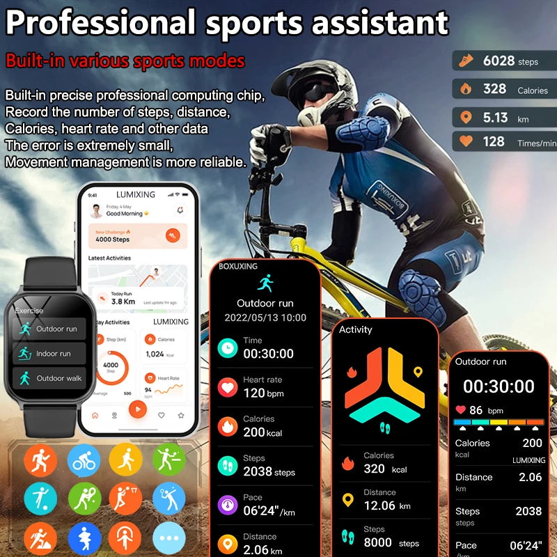 2026 New Smartwatch Women Sports Fitness Track IP68 Waterproof Built-in 24H Heart Rate Bluetooth Call Ladies Fashion Smartwatch