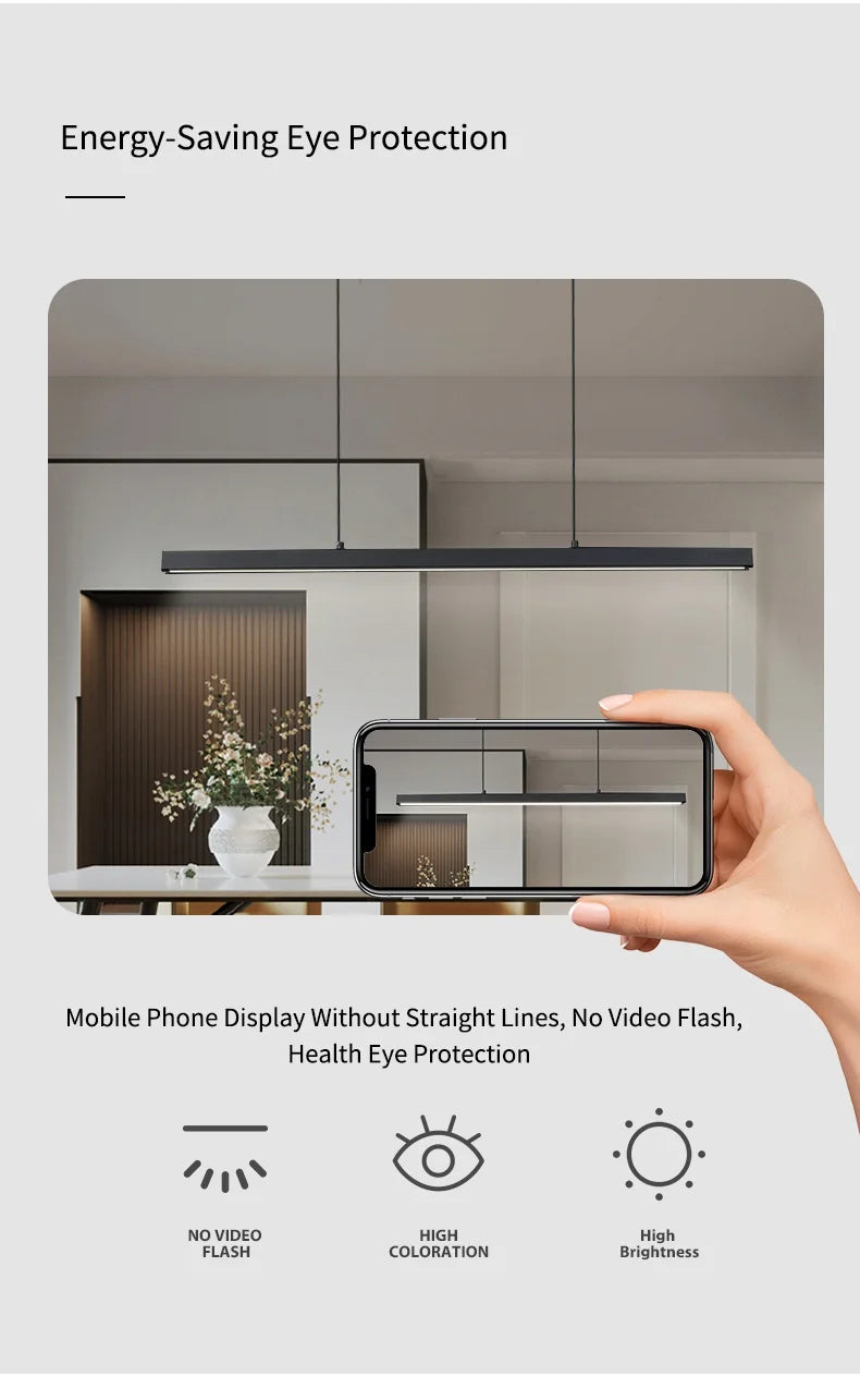 Dining room chandelier Nordic modern lamp dining table bar lamp restaurant lights kitchen lights office company led strip lamps