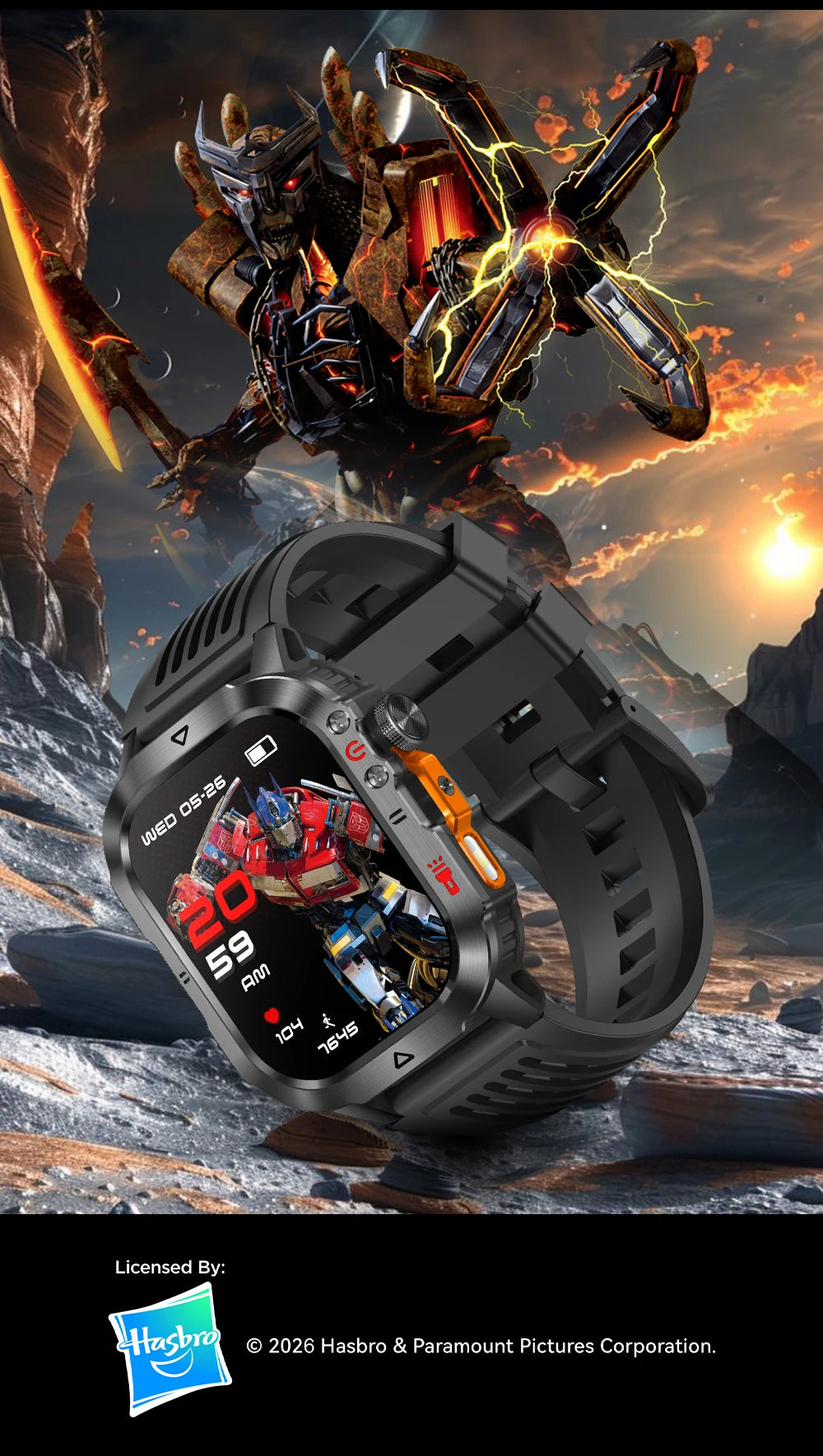 New Custom Co branded Men Transformers Smart Watch Outdoor 100mAh Battery GPS Flashlight BT Call Waterproof Sports Smartwatches