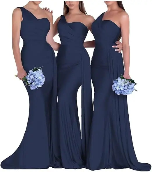 One Shoulder Mermaid Bridesmaid Dresses Corset Back Formal Evening Party Gowns 2026 Prom Graduation Dress Customized