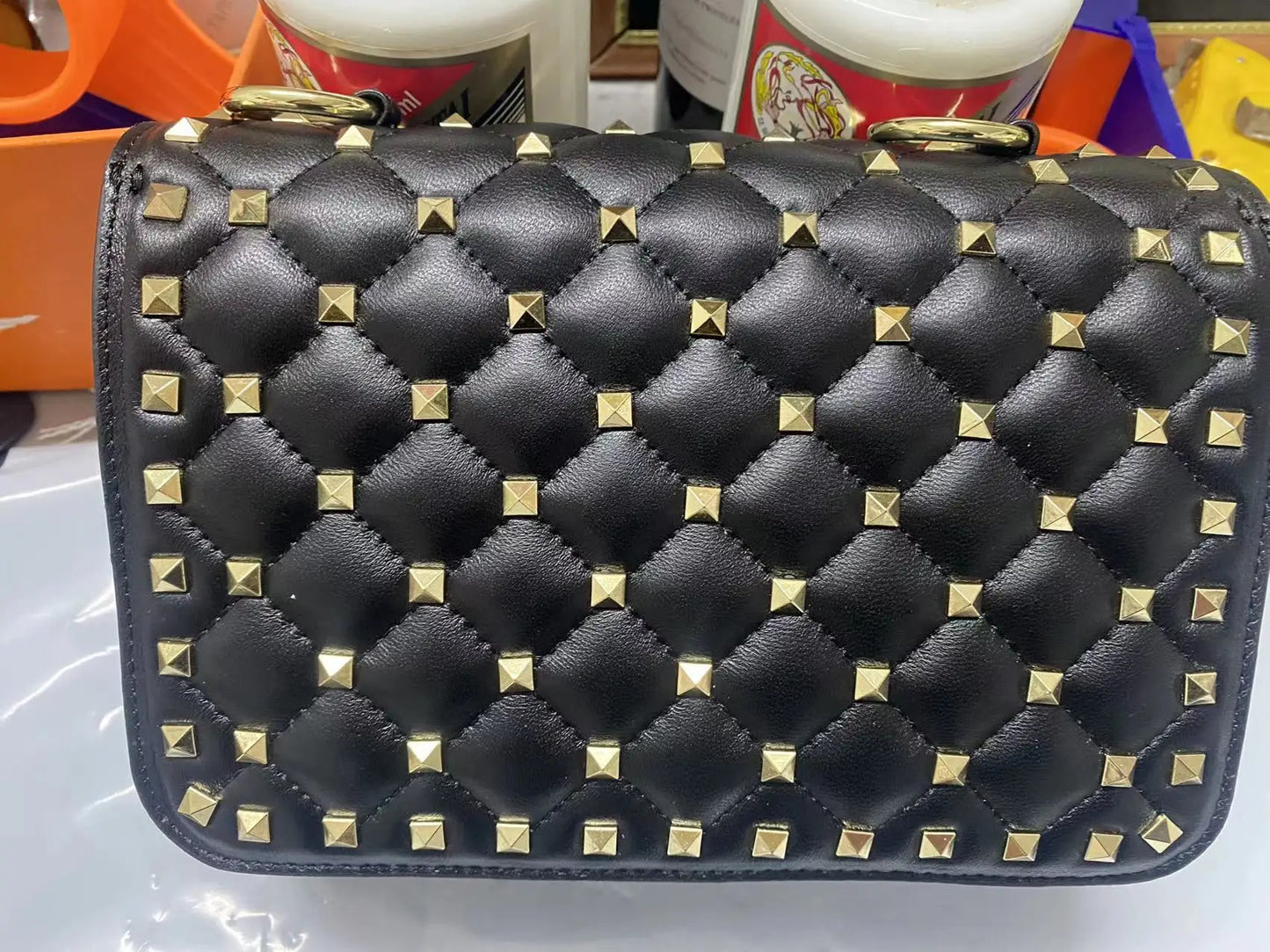 2026 New Fashion Women Sheepskin Leather Rivet Handbags Chain Bag Designer Shoulder Bags Luxury Woman Messenger Bags
