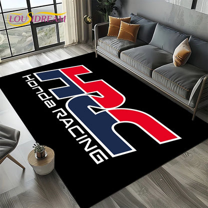 Racing Car H-HONDA HRC Motorcycle Carpet Rug for Living Room Bedroom Home Sofa Decoration,Kids Area Rug Non-slip Floor Mat Gift