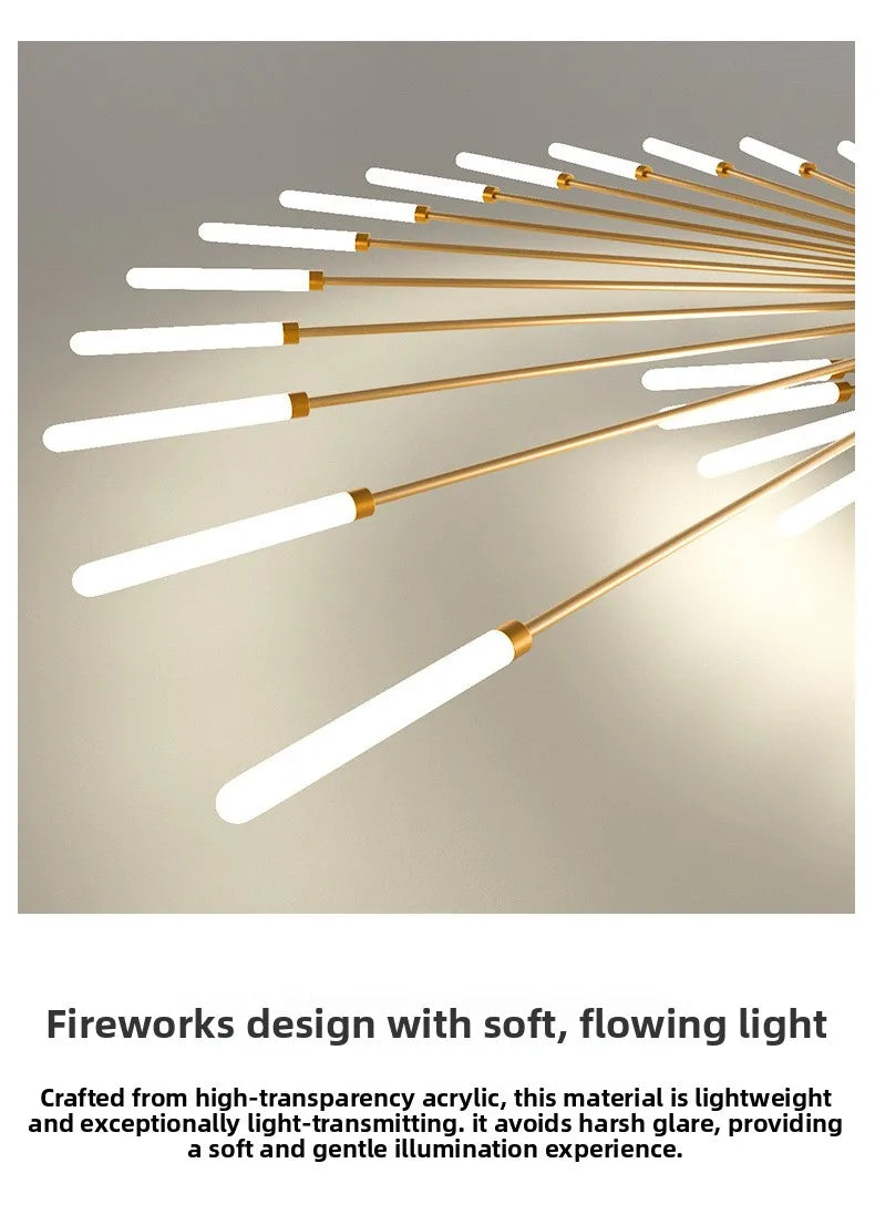 Minimalist LED Ceiling Lamp, Elegant Swirl Firework Design for Living Room, Bedroom, Dining Room