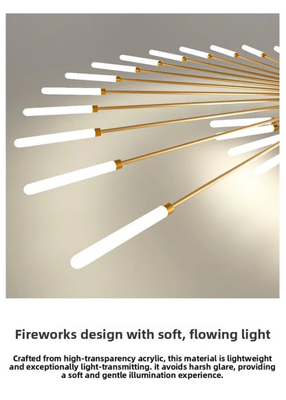 Minimalist LED Ceiling Lamp, Elegant Swirl Firework Design for Living Room, Bedroom, Dining Room
