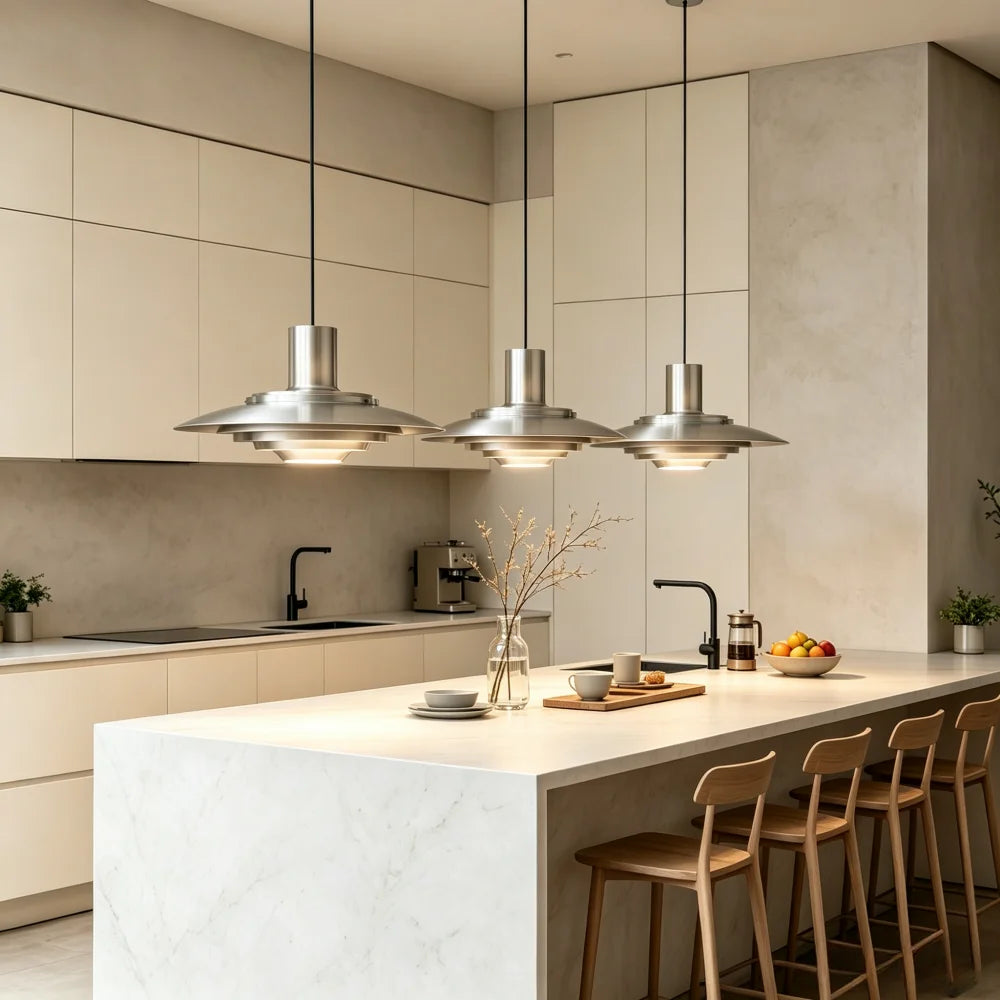 UFO shape Pendant Light Silver Aluminum Multi-level Chandelier Creative Dining Table Bar Desk Lamp Home Decorative Lights