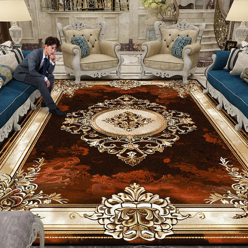 Large Area Gorgeous Carpet Living Room European Decoration Coffee Table Floor Mat Non-slip Bedroom Cloakroom Rugs Customizable