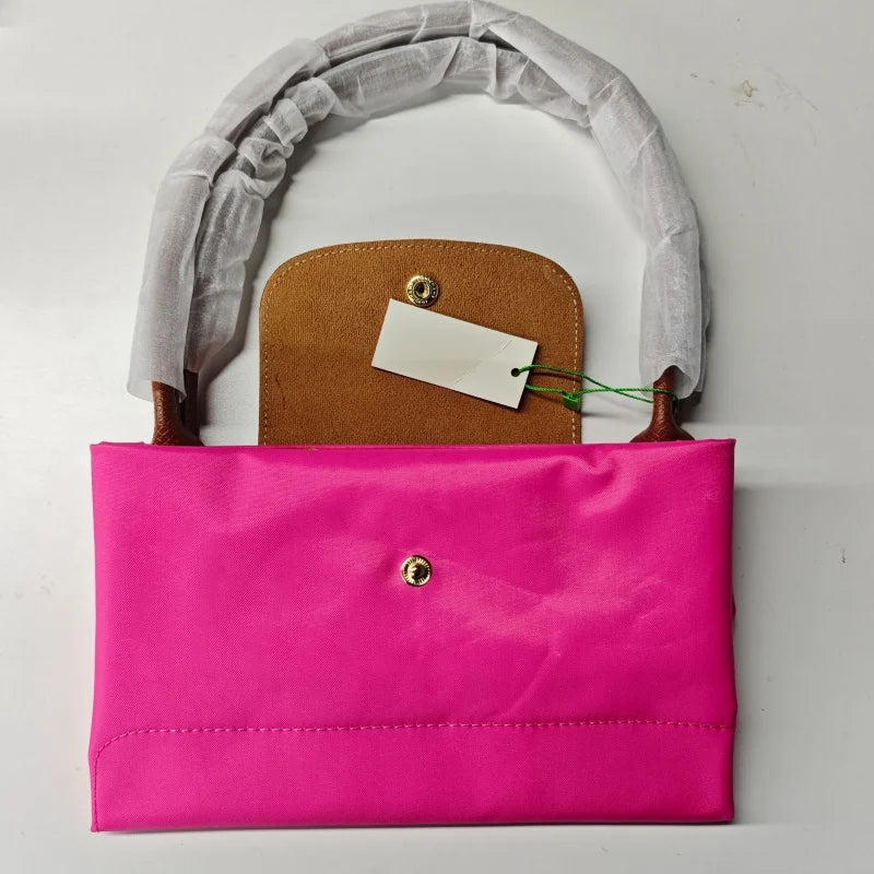 2026Foldable hobos nylon Handbag Bags Classics Lady Tote Bag embroidered Shoulder Bags short and long handles bags FOR women