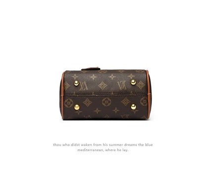 Luxury OULAIMEIZI 2026 New Fashion Retro Classic Letter Printed Designer Boston Bag Temperament Trendy Shoulder Bags for Women
