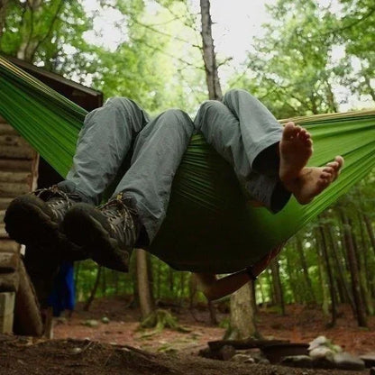 Outdoor Single Camping Hammock, Color Nylon Parachute Fabric, High Strength Portable Hanging Bed
