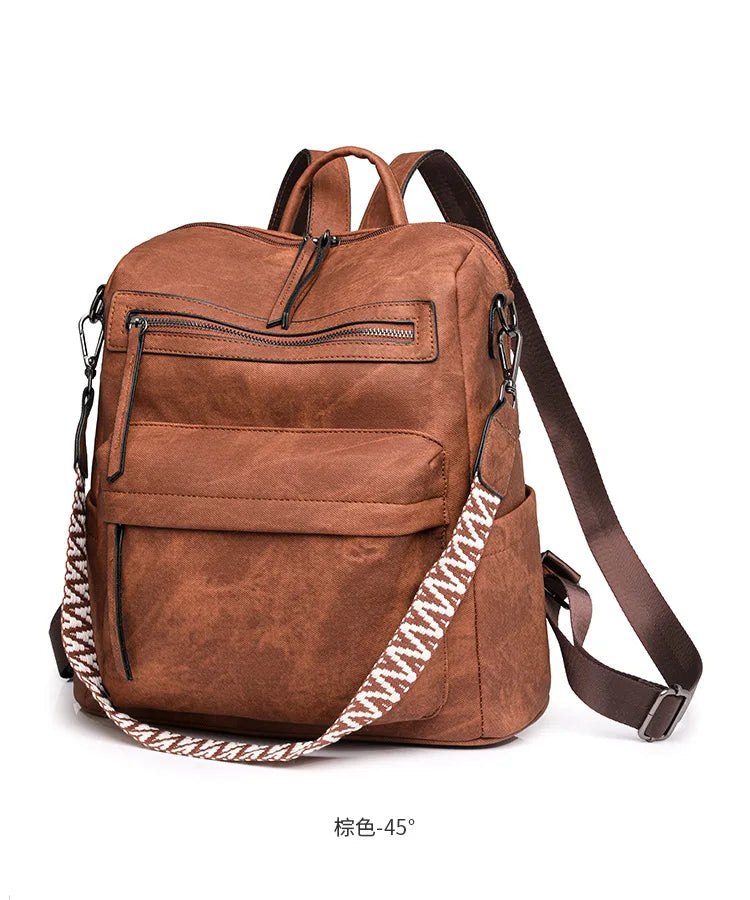 Trendy Women's Backpack Soft Leather Versatile Shoulder Crossbody Bag Large Capacity Travel Backpack Designer Luxury Storage Bag