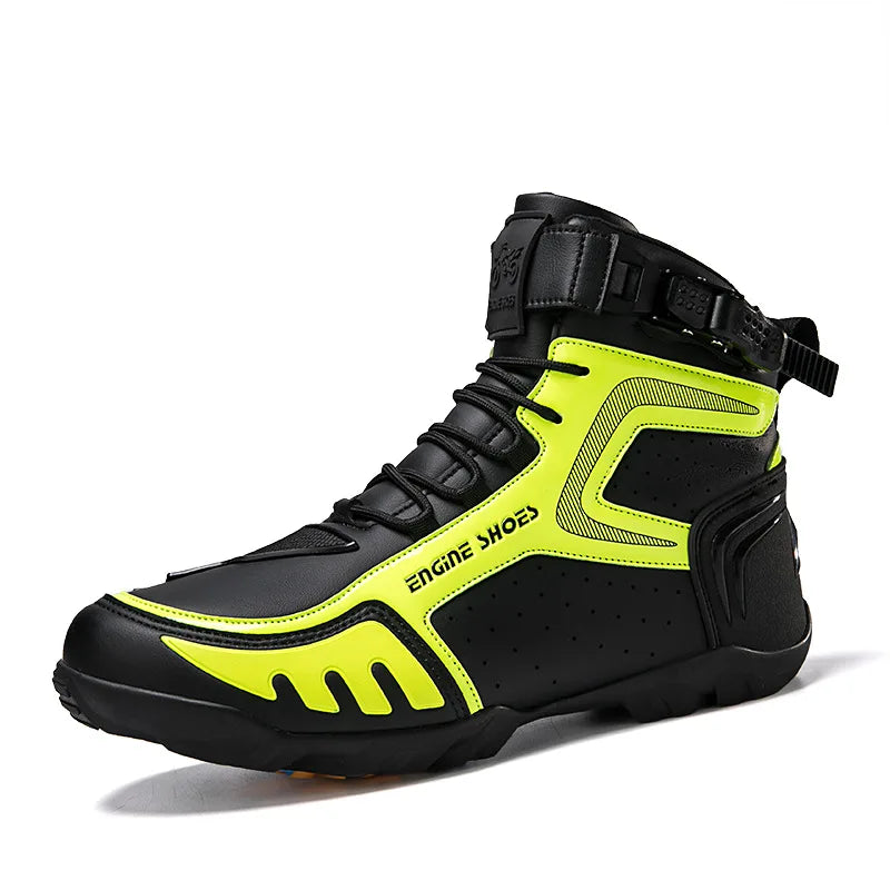 Men Leather Motos Breathable Anti Slip Wear-resistant Riders Boots Motorbike Racing Ankle Length Shoes 2026 New Motorcycle Boots