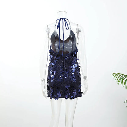 Sexy Sequin Sling Slim Short Dress Women Chic Sleeveless Off Shoulder Slim Dresses 2026 Lady Evening Party Club Vestidos New