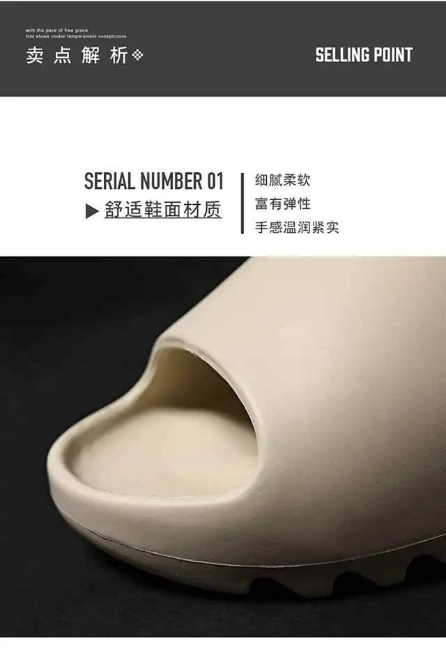 MENG PAI Thick Soled Eva Fashion Slides Soft Summer Slippers Comfortable Beach Sandals Casual Home Shoes For Men And Women