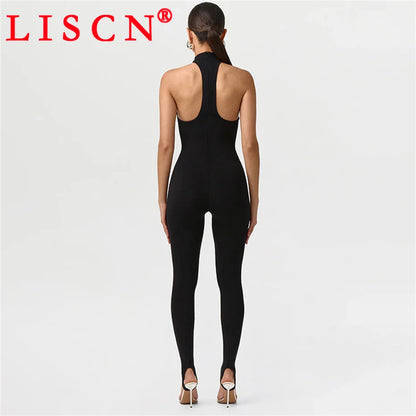 10 Wholesale Rompers Women Sleeveless Halter Lace Up Backless Jumpsuits Sexy Foot-pressing Y2k Fashion Clothing K17113