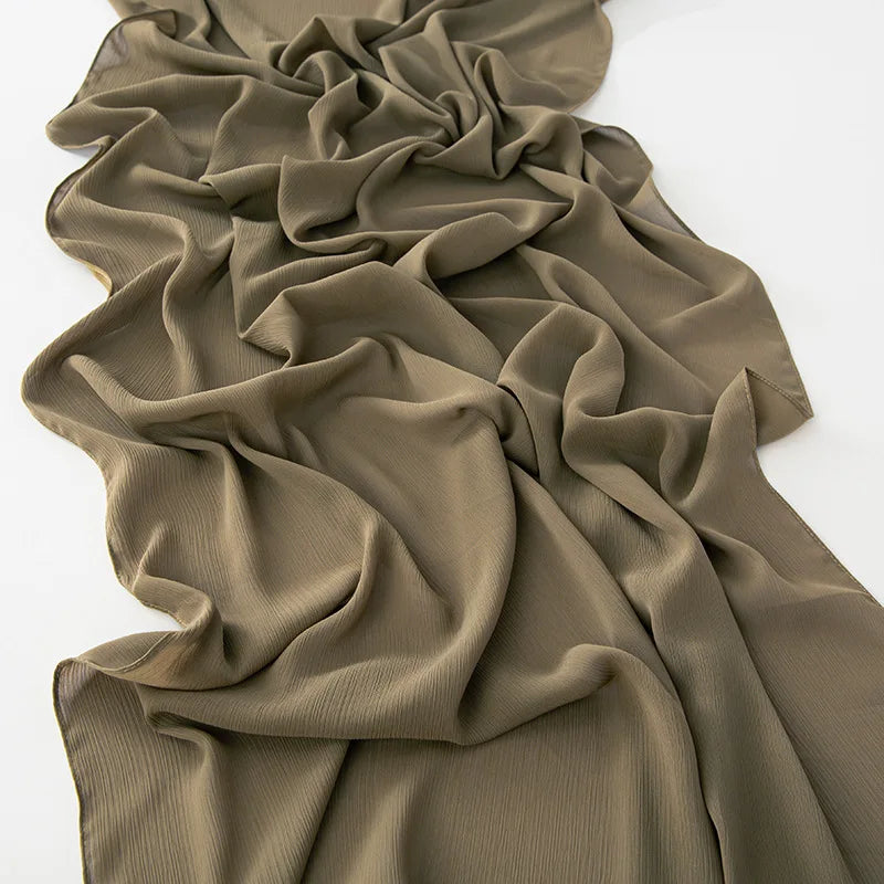 180*70CM Chiffon Hijabs For Woman Soft Long Turban Veil Scarves Muslim Hijab Shawls Islam Women Head Wraps Accessoires Ramadan