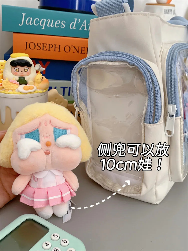 Trendy Transparent Simple Crossbody Bag for Girls Large Capacity School Shoulder Bag Comfortable and Versatile Texture Ita Bag