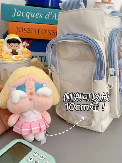 Trendy Transparent Simple Crossbody Bag for Girls Large Capacity School Shoulder Bag Comfortable and Versatile Texture Ita Bag