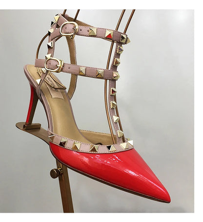 Nude Black Woman heeled sandals Summer Slingbacks High Heels luxury Leather Fashion Brand Designed sandals elegant Prom Shoes