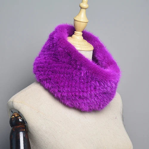 Winter Ring Scarf Women Real Fur Mink Warm Fashion Female Loop Mink Scarves 2026 For Women Knitted Ring Scarfs