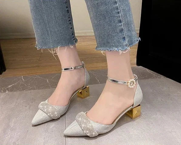 Thick Heel Women's Sandals Outdoor 2025 Trend The Best Low Price Shoe On Sale Chic and Elegant Summer Offers Luxury Ladies Shoes