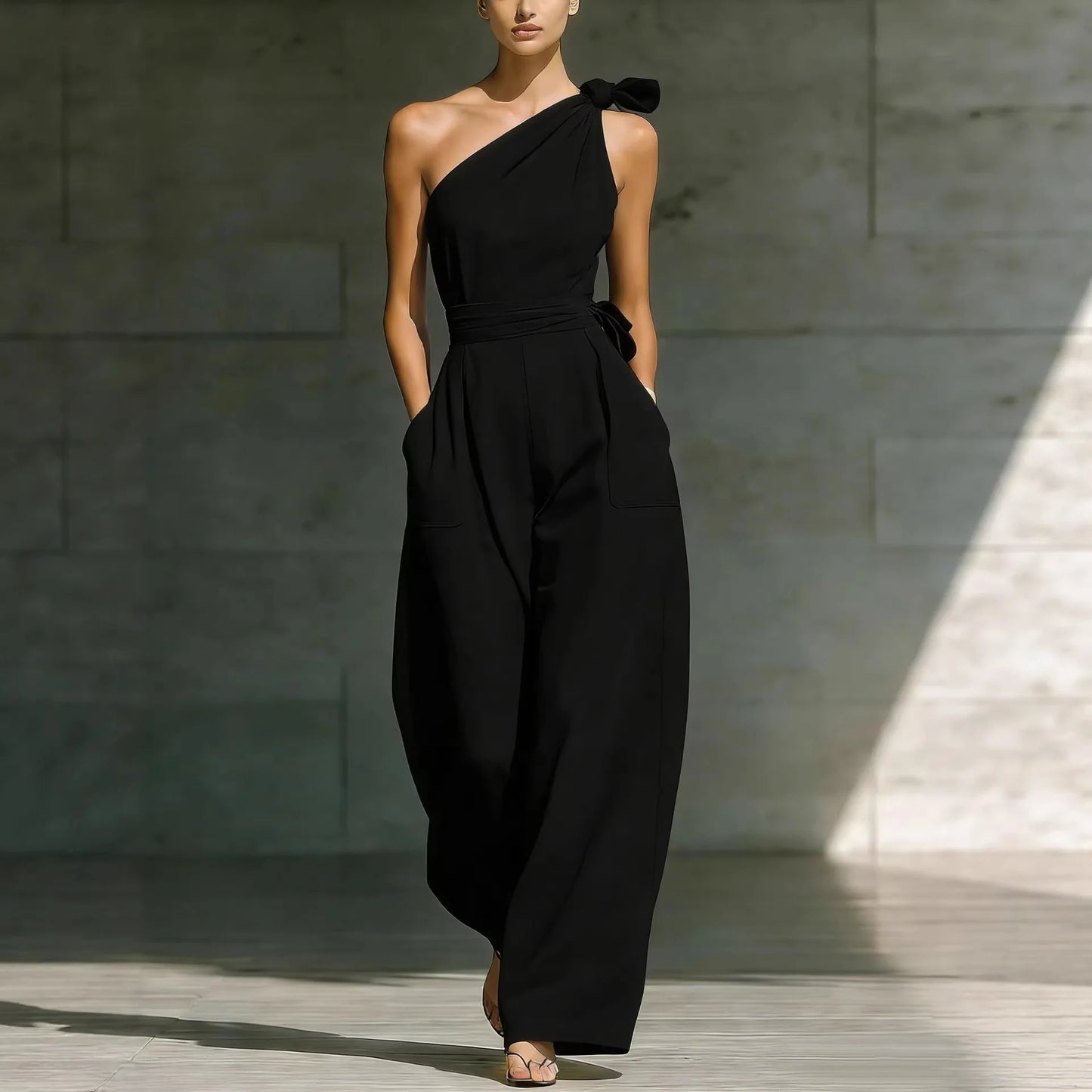 Fashion Sleeveless Jumpsuits For Woman 2026 Summer Casual One Shoulder One Piece Clothes Rompers High Quality Elegant