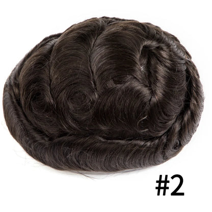 Full Lace Hair System Men Wig With Realistic Hairline Toupee For Men Breathable Male Hair Prosthesis 100% Human Hair Wig For Man