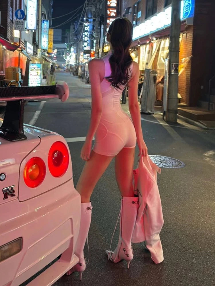 2025 Summer Fashion New Women's Elegant and Sexy Sports Stretch Jumpsuit Design Versatile Street Hot Girl Jumpsuit