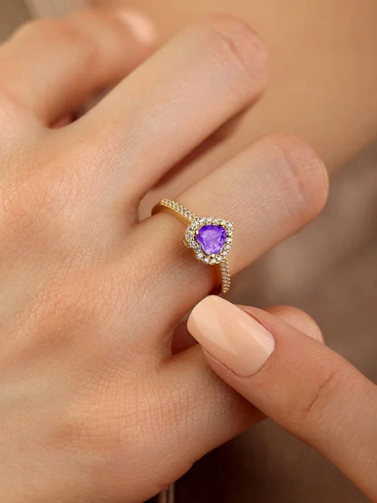 Gorgeous Zircon Romantic Love Heart Ring for Women Engagement Wedding Real 925 Sterling Silver Luxury High Quality Fine Jewelry