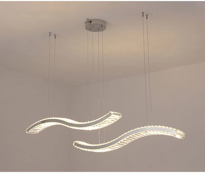 Modern Luxury LED Crystal Pendant Lights Villa Dining Room Kitchen Lighting Lustre Decor Chandeliers Indoor Bar Lights Fixture