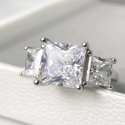 HORRIPAL New Princess Cut Moissanite Ring for Women High Quality S925 Sterling Silver GRA Wedding Engagement Shiny Fine Jewelry