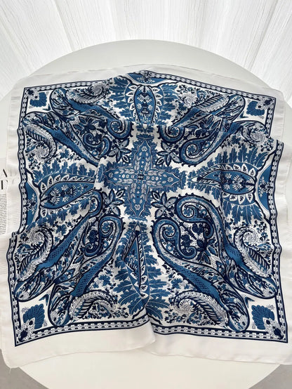 2026 New Elegant Fashion 70X70cm Printed Women's Scarf Silk Scarf Square Shawl Decorative Headband Neck Luxury Design Bandana