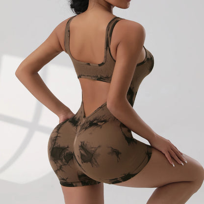 Sexy With V-shaped Exposed Waist Women's Summer Jumpsuits Fitness Daily Wear Casual Yoga Workout Jumpsuits