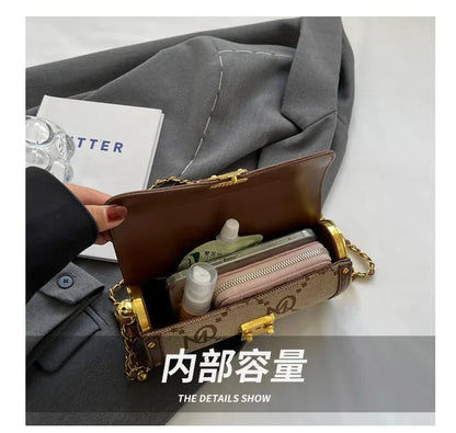 Light luxury brand-name high-end designer bag female 2025 new spring and summer niche shoulder bag messenger bag cylinder bag