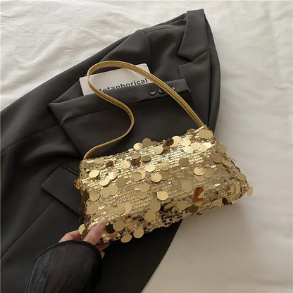 Sequin Evening Party Shoulder Bags for Women Lightweight Portable Ladies strap Crossbody Bag Solid Color fashion Female Handbag