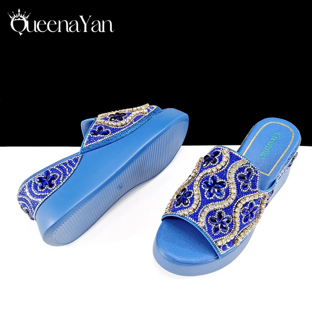 Queena Yan High Quality 2025 Newst Hot Selling Open Toe Slingback Sandals with Bag Set in Green Color For Women Wedding Party