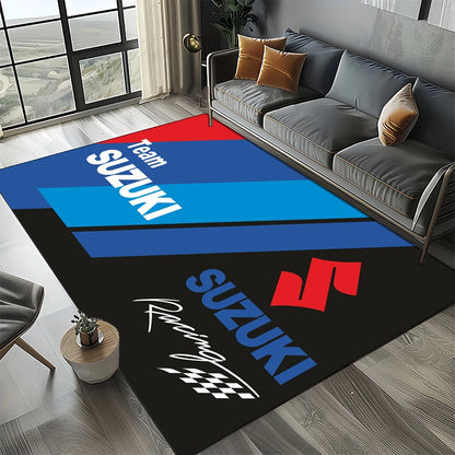 2025 Racing Car S-SUZUKI Logo Motorcycle Carpet Rug for Bedroom Living Room Home Sofa Decoration,kids Play Decor Floor Mat Gift