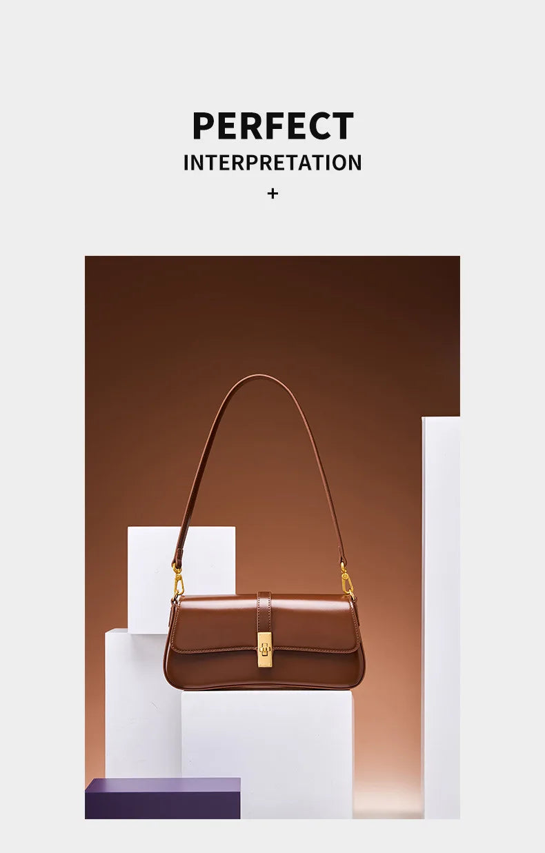 YANATARI Underarm Cowhide Genuine Leather Handbags Women Vintage Shoulder Bag Female Crossbody Bags Luxury High Quality 2025