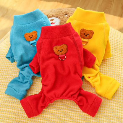 Fleece Dog Jumpsuit Pajamas Winter Dog Clothes Turtleneck Hoodie Costume Long Sleeve Bodysuit Pet Overalls Tracksuit Chiwawa XXL