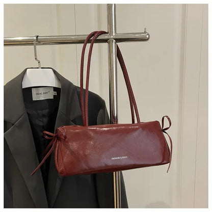 New Solid Color Women's Handbag Soft Pu with Knot Shoulder Bag Underarm Bag Lady Designer Bags Luxury Bolsa Feminina handbags