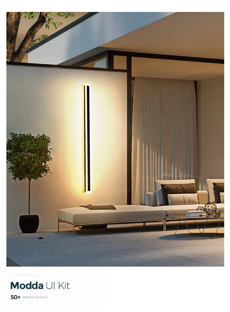 Modern Waterproof outdoor Long Strip LED wall lamps IP65 Iron Wall Light Garden porch Sconce Lights 110V 220V wall washer