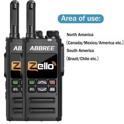 2PCS ABBREE GP-268 POC Network Walkie Talkie Zello 5000mAh Bluetooth WIFI Unlimited Distance 4G SIM Card Android Global Radio