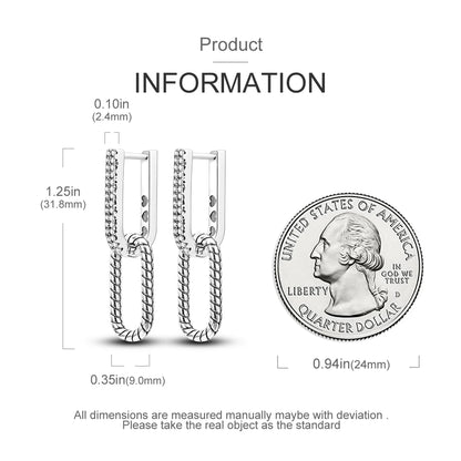 925 Sterling Silver Original Hoop Earring For Woman Luxury  Pendientes Wedding Jewelry Gift