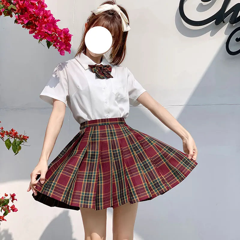 Japanese Bow Tie Skirt Set Student Pleated Skirt Jk Uniform Korean School Sexy Girl Preppy Style Seifuku Japanese School Uniform