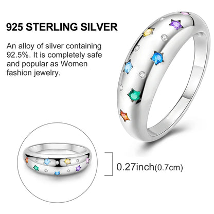 Rings Hot Sales 925 Sterling Silver Love Heart Sun Moon Star Iris Adjustable Rings For Women Wedding Birthday Party Jewelry Gift