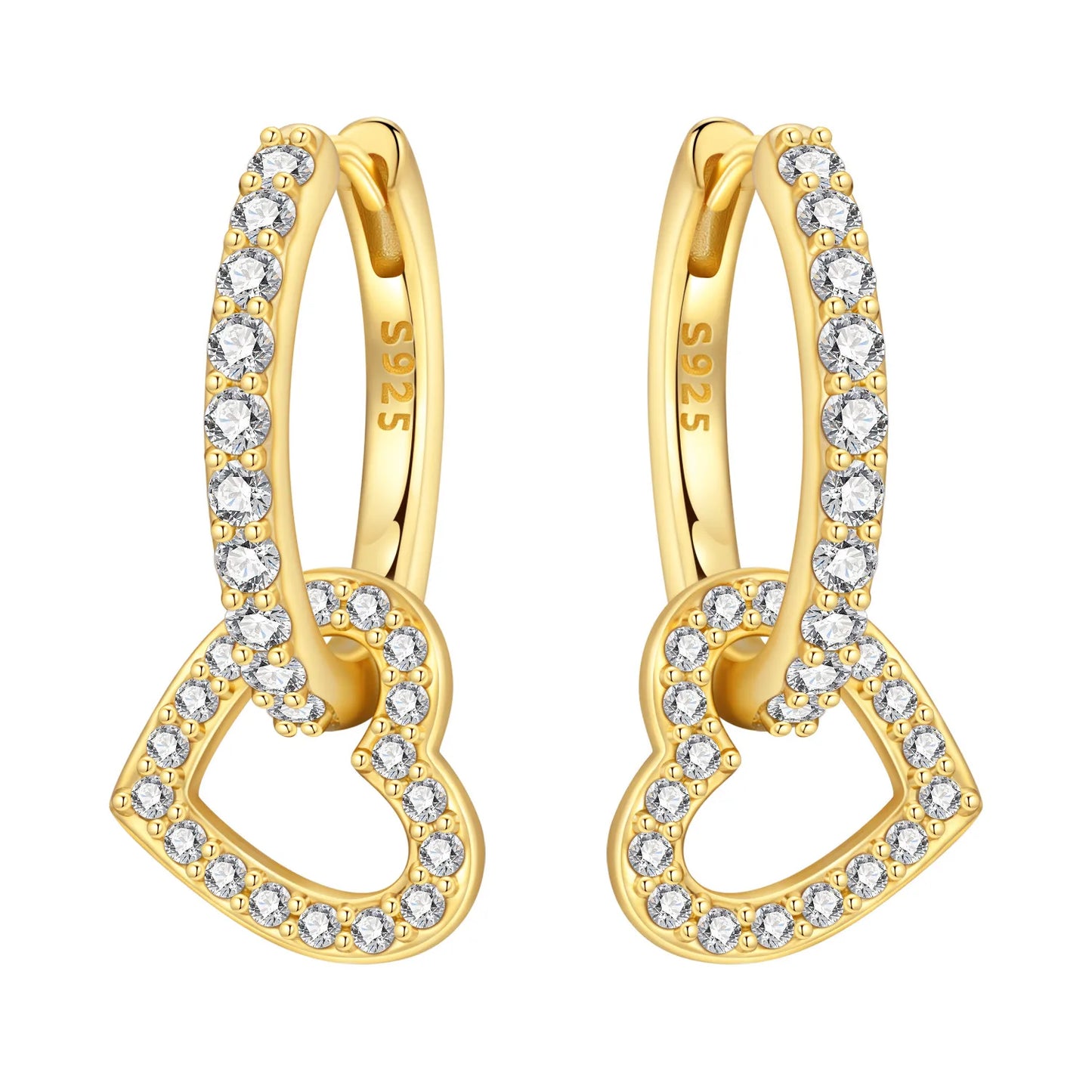 Original 925 Sterling Silver Heart Vintage Luxury Earrings Fashion 18K Gold Hoop Earrings for Women Piercing Jewelry Aretes 2026