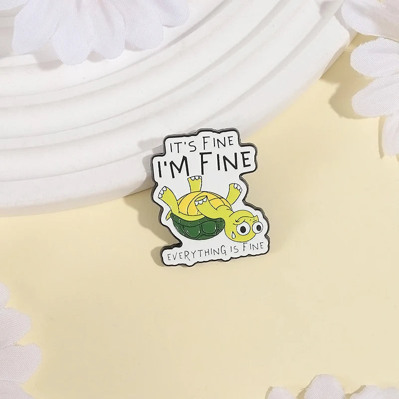 Cartoon Cute Dog Raccoon Rabbit Brooch Enamel Pins Creative Animal Quotes Brooch Lapel Badge Backpack Accessories Jewelry Gift